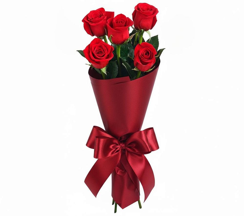 Букет 5 Красных роз Эдлесс Лав в Себежи