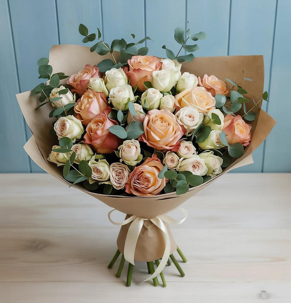 Букет цветов из: Альстромерии и Розы в Себежи