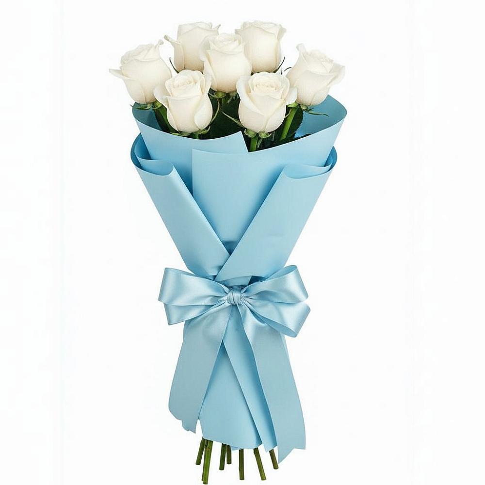 Букет 7 белых роз Проуд в Себежи