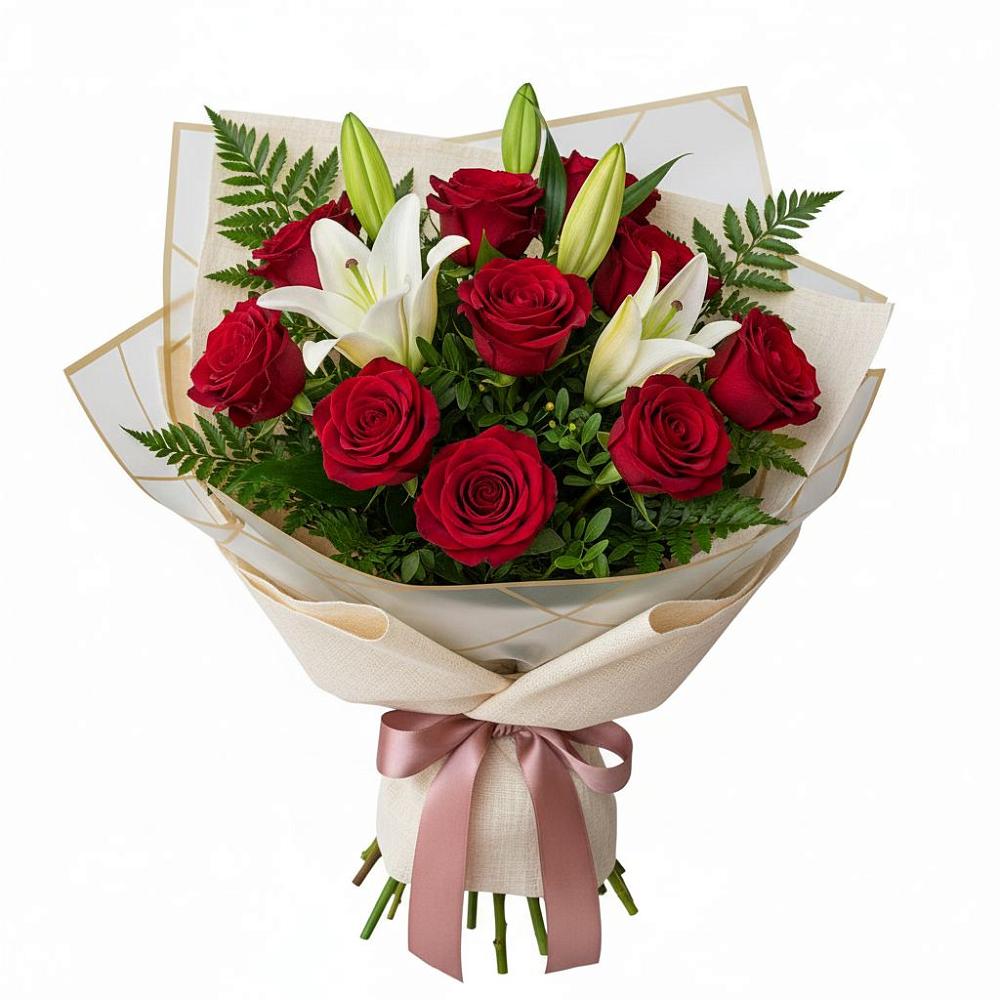 Букет цветов из: Лилии и Розы в Себежи