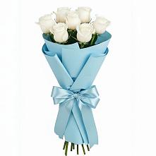 Букет 7 белых роз Проуд в Себежи