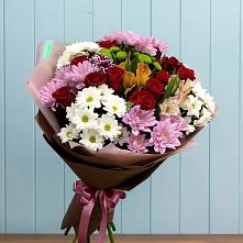 Букет цветов из:  Розы, Хризантемы и Альстромерии #REPLACE_PRED# Себежи